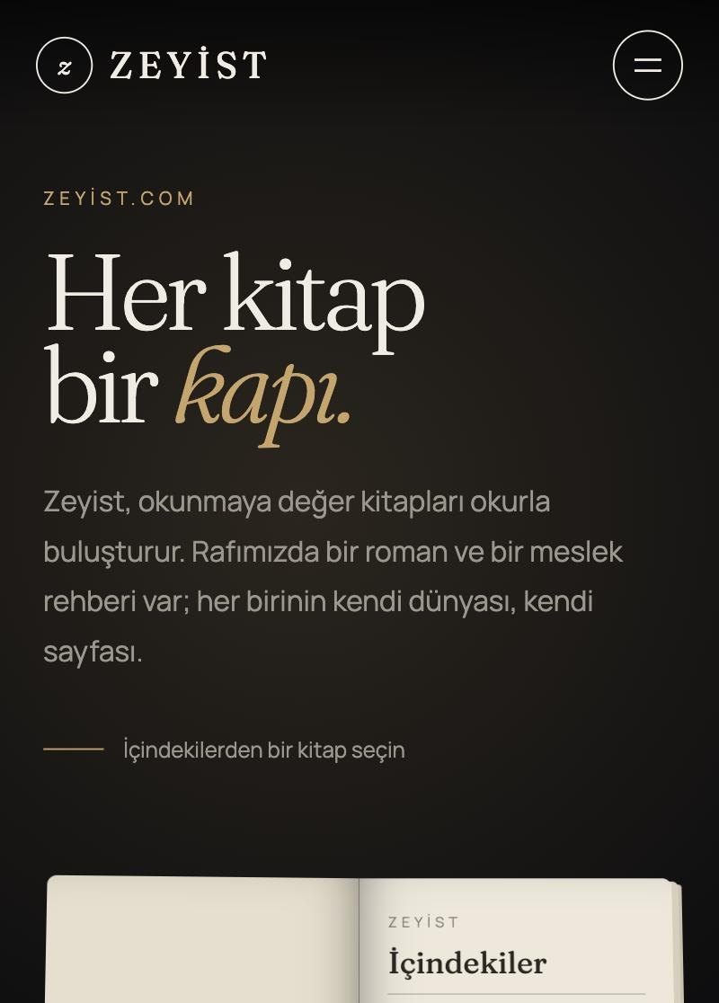 Zeyist website — mobile view