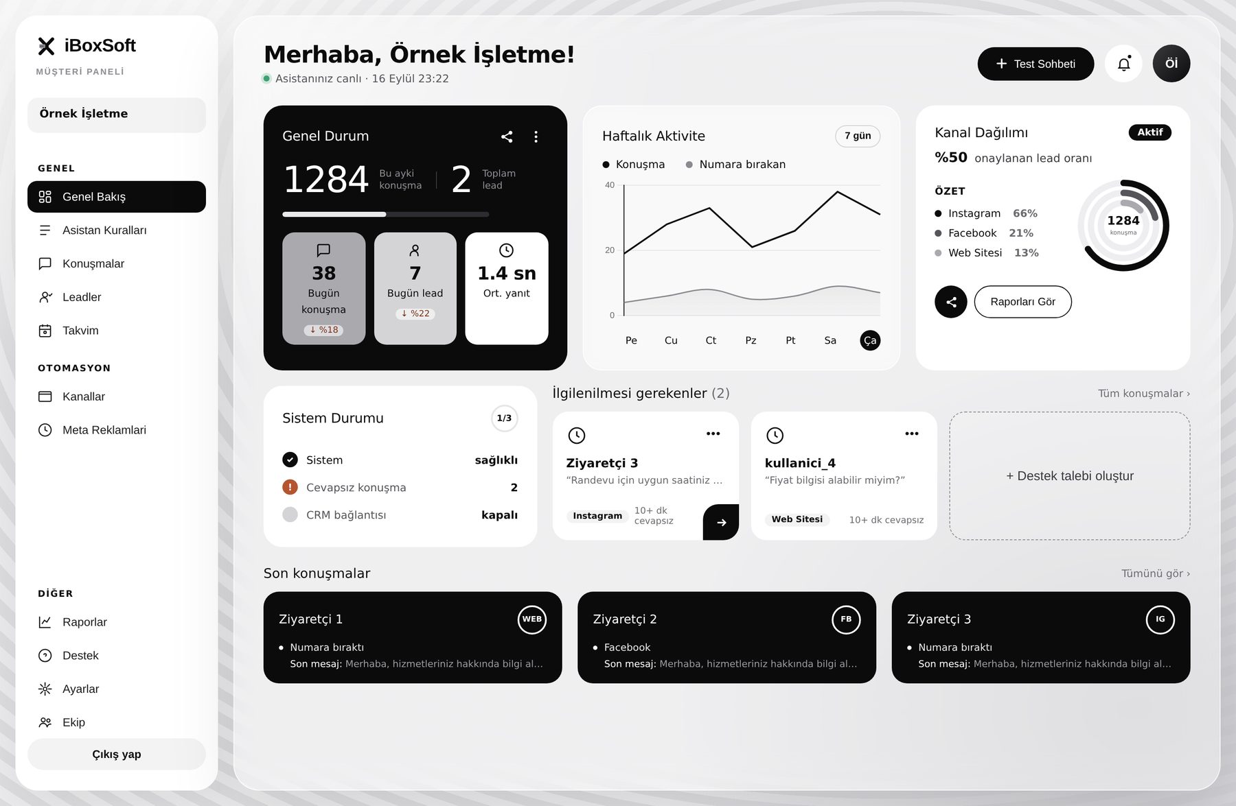 iBoxSoft client dashboard
